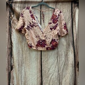 Band of Gypsies Floral Wrap Blouse